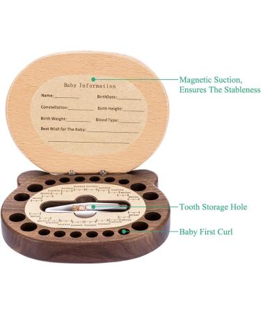 Panda Baby Tooth Fairy Box with Lanugo Bottle - AhfuLife Wood Keepsake Organizer for First Teeth - Ideal Christening Gift for Newborn Boys & Girls - Buy Online on GoSupps.com