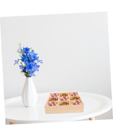 BUGUUYO Dry Fruit Case Storage Box Food Tray Fruit Wood Tray Delicate Wood Case Food Serving Case Compartment Wooden Box 27.80X27.80X6.00CM As Shown - Buy Online on GoSupps.com