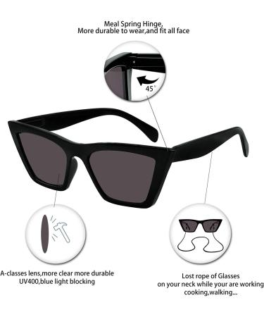 OCCI CHIARI Cat Eye Reading Glasses for Women - Fashion Reader 0-6.0 Strength, B-black (Reading Sunglasses) 2.5x - Buy Online on GoSupps.com