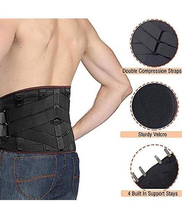 Compression Back Bandage for Lumbar Support | Pain Relief Belt for Sciatic Nerve | Adjustable Waist & Hip Support for Men & Women - Black - Buy Online on GoSupps.com