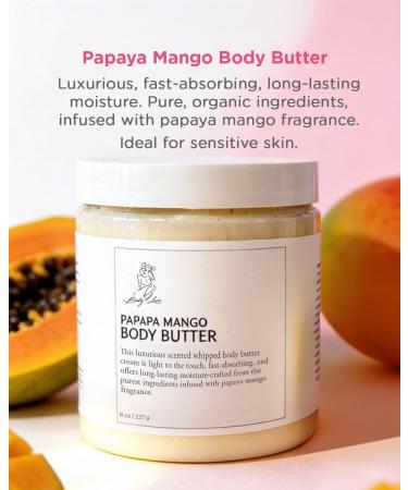 Bodyluxe Glow Energy Rush Citrus Sea Salt Scrub and Papaya Mango Body Butter Set (8 oz ea) Exfoliating Moisturizing Organic For All Skin Types Preservative Free - Buy Online on GoSupps.com