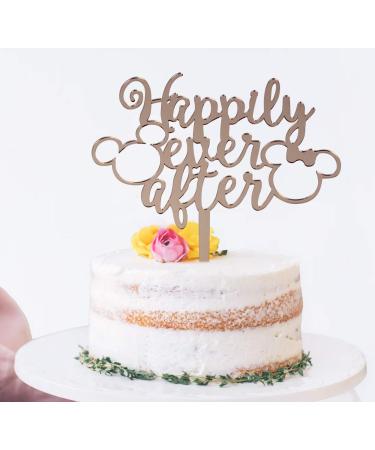 zxyxka Rose Gold Happily Ever After Cake Topper We 're Engaged Wedding Anniversary Engagement Bridal Shower Cake Decoration