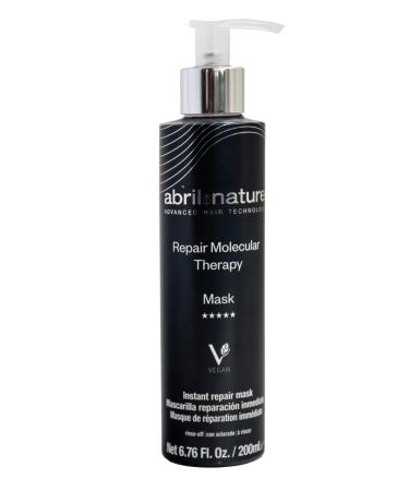abril et nature - Professional Mask Molecular Therapy - For Damaged Overprocessed or Aging Hair - Restructures Repairs and Fills the Hair Fiber - Nourishing and Hydrating - Vegan - 200 ml