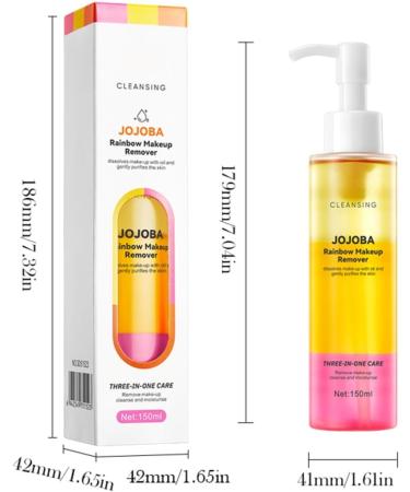 Zynewa Rainbow makeup remover oil 150 ml watery texture mildly cleanses the face dissolves all makeup items also waterproof does not leave oily skin - Buy Online on GoSupps.com