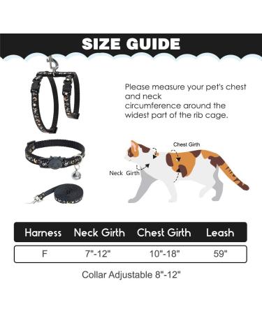 Star & Moon Glow in The Dark Cat Harness Set with Leash and Collar - Adjustable & Escape Proof for Outdoor Walking - Buy Online on GoSupps.com