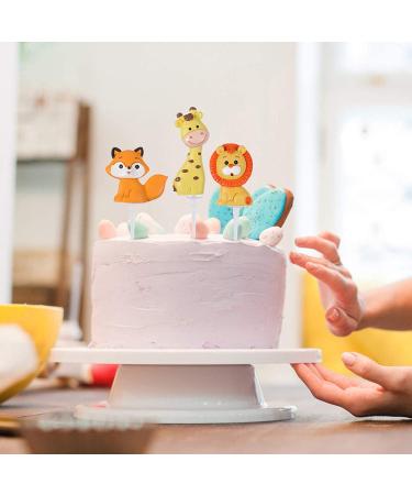 TOYANDONA 5Pcs Jungle Animal Cake Toppers - Zoo Animal Decorations for Baby Showers & Birthday Party - Buy Online on GoSupps.com