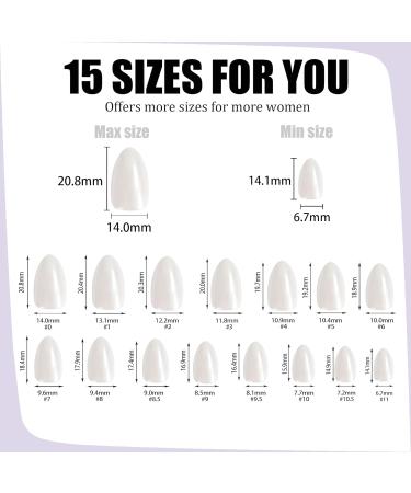 LADYING Moonlight Glitter Gel False Nails Short - 30 Nail Kit Glossy White Almond Press On Nails French Tip Pattern with Nail Glue - Women's Nail Art Set - Buy Online on GoSupps.com