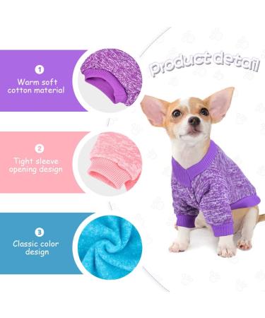 Chihuahua Dog Sweaters - 2-3 Piece Winter Fleece Outfit for XXS Tiny Dogs - Purple/Pink/Rose - Buy Online on GoSupps.com
