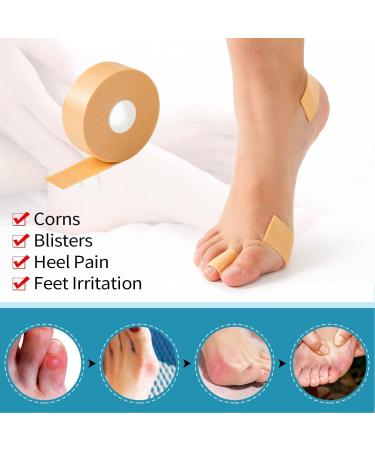 Moleskin Tape 4 Rolls - Waterproof Self Adhesive Blister Pad for Foot Care | Soft PE Foam Heel Protector | First Aid Bandages for Heel Friction Pain Relief - Buy Online on GoSupps.com