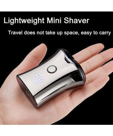 Electric Mini Travel Shaver for Men - Pocket Size Washable Razor | Rechargeable Cordless Shaving - Silver - Buy Online on GoSupps.com
