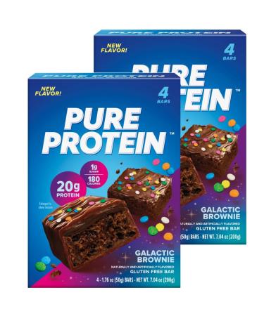 Pure Proteins Bar Galactic Brownie 20g Protein Gluten Free (2 Pack 8 Count)