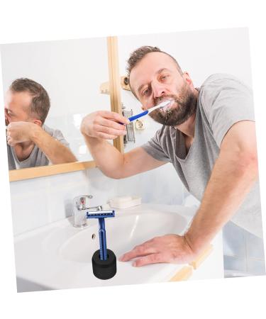 Doitool 2 STK Men's Razor Holder & Shaving Brush Stand - Durable Aluminum Alloy Double-Edged Razor Racks | Small Black Frame 3.8x3.3cm - Buy Online on GoSupps.com