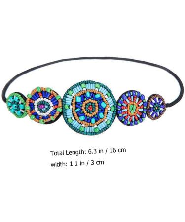 Mikinona Beaded Circle Headband Decorative Hair Ties Boho Jewelry Womens Hair Accessories Rhinestone Headpiece Headbands for Women Vintage Headband Headwear for Women Hair Elastics Fabric - Buy Online on GoSupps.com