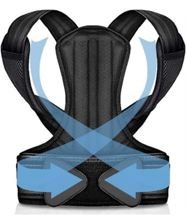 Back Brace Posture Corrector - Breathable Shoulder Straightener for Men & Women | Scoliosis & Hunchback Support | X-Large Black - Buy Online on GoSupps.com