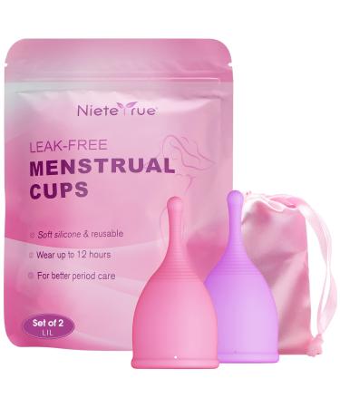 Menstrual Cups, Size Large, 2 Sets of Period Cups Reusable, Medical Grade Silicone, Heavy Flow Soft Cups, Designed in USA, Tampon and Pad Alternative Large (Pack of 2)
