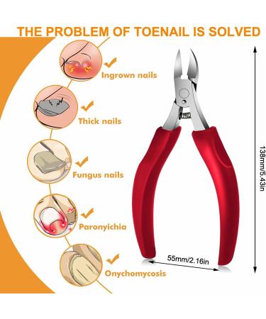 Professional Toenail Clippers Set Nail Clippers for Thickness and Ingrown Hard Toenails Stainless Steel Pedicure Clippers Nail File and Toenail Scissors Set Bag - Buy Online on GoSupps.com