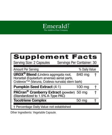 Emerald Labs Bladder Health Supplement - Cranberry, Horsetail & Pumpkin Seed Extract - 60 Capsules - Buy Online on GoSupps.com