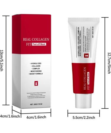 Real Collagen Fit Korean Collagen Face Mask Korean Organic Collagen Face Mask Collagen Wrapping Mask Korean Organic Collagen Mask Peel Off Facial Mask For Elasticity (1PC) - Buy Online on GoSupps.com