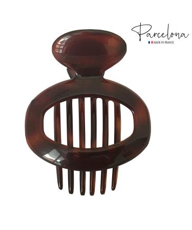 Parcelona French Duck Beak Oval Shell Brown 4 inch Celluloid Hair Claw Clip - Buy Online on GoSupps.com