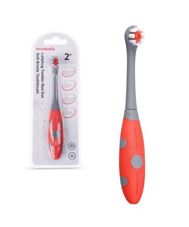 Mombella Ladybug Toddler Toothbrush for 2 Years+ Soft Red Dot Bristle Kids Toothbrush Age 2-4 Easy to Use Oral Hygiene Care for Infant Teeth and Gums Safe and Sturdy 1pc