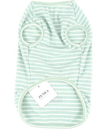 Zunea Striped Dog Shirt for Small Dogs & Cats - Soft Cotton Summer Vest & Tank Top - Green Size M - Buy Online on GoSupps.com