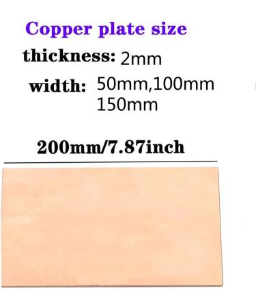 Wzqwzj Pure Copper Sheet 2mm Thick Metal Copper Sheet Width 50mm 100mm 150mm Long200mm 150mm - Buy Online on GoSupps.com