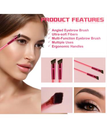 4 PCS 4D Hair Stroke Brow Stamp & Brush Set - Multifunction Ultra-thin Angled Eyebrow Makeup Brushes - Buy Online on GoSupps.com