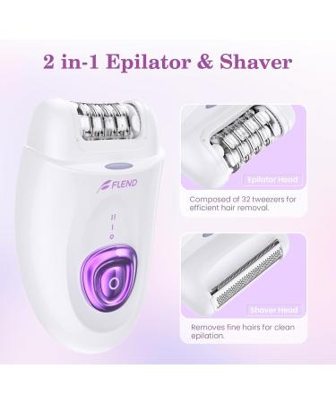 Facial Epilator for Women with 2 Speeds - Cordless 2-in-1 Epilator and Shaver with LED Light in Purple - Ideal for Face, Body, Armpit, Bikini, and Leg Hair Removal - Buy Online on GoSupps.com
