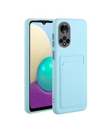Tivenfezk Nadoli Silicone Case for Honor 50 Ultra thin shockproof scratch -resistant wallet soft TPU protective cover mobile phone case with credit card holder Honor 50 blue