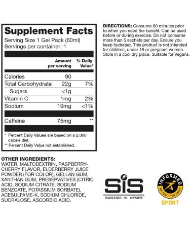 Science in Sport Energy Caffeine Gels - 22g Carbohydrates, 75mg Caffeine, Citrus Flavor - 6 Pack - Buy Online on GoSupps.com