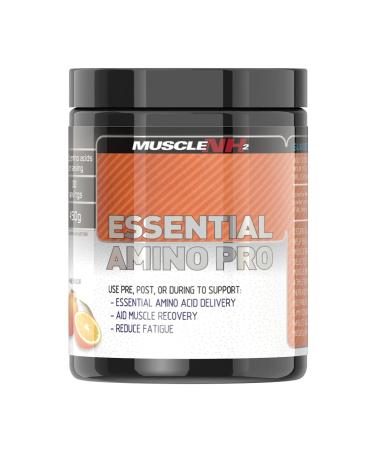 MuscleNh2 Essential Amino Pro Branch Chain Amino Acid Powder BCAA Helps Build Lean Muscle and Speed Up Recovery Orange Flavour 450g 30 Servings (Pack of 1) Orange 450g