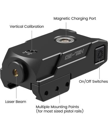 VOTATU H3L-GC Green Pistol Laser Sight | Ultra Low Profile Circle Dot Laser | Strobe Mode | USB Rechargeable - Buy Online on GoSupps.com