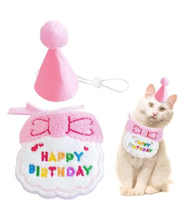 Hundeburstag Bandana Katzengeburtstagshut dog birthdayshut dog party hat dog happy birthday bib pet birthday party decoration (pink) - Buy Online on GoSupps.com