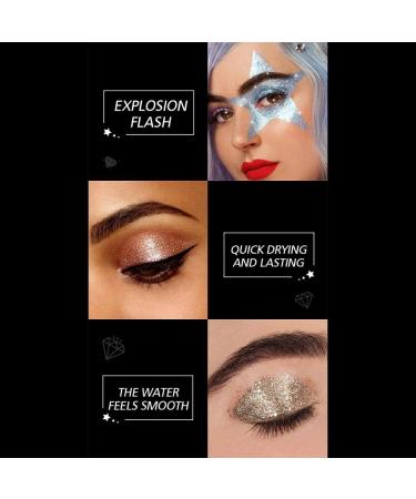 Shimmer Liquid Eyeshadow 10 Colors Metallic Shimmer Long Lasting Waterproof Highly Pigmented Makeup Liquid Eyeshadow Set - Buy Online on GoSupps.com