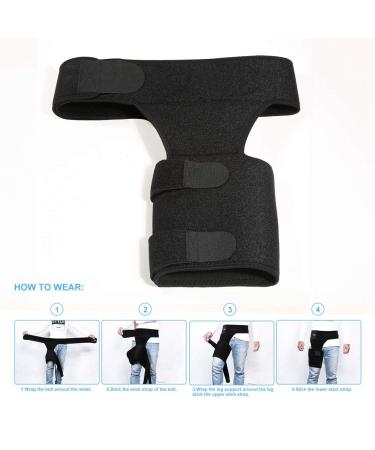Adjustable Compression Hip Brace for Men and Women - Relief from Hip Pain, Sciatica, Arthritis - Thigh Support for Muscle Strains - Sports Protection - Fits Right and Left Leg - Buy Online on GoSupps.com