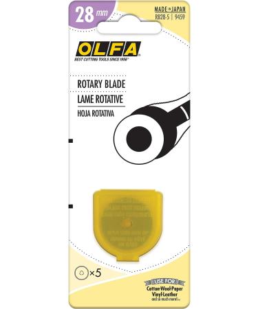 OLFA RB28-5 28mm Rotary Cutter Replacement Blades - Pack of 5 Tungsten Steel Circular Blades for Quilting, Sewing, and Crafts - Buy Online on GoSupps.com