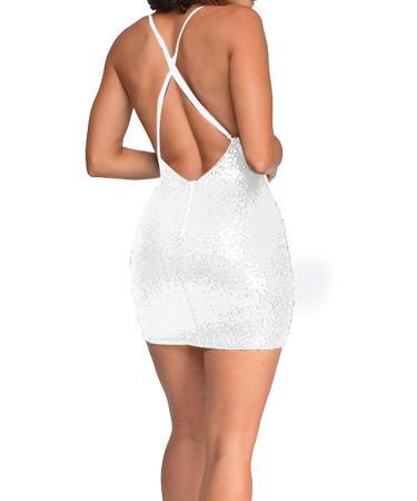Shop Hanxiulin Elegant Women's Evening Dresses - Glitter Casual Cocktail & Ball Dresses in White XL - Buy Online on GoSupps.com