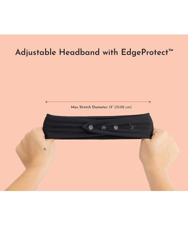 Women's Fashion Headband for Natural Curly Hair | No-Slip 3-Snap Adjustable Turban Headwrap (Black) - Washable & Stylish | 1 Pack - Buy Online on GoSupps.com