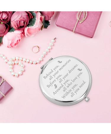LRUIOMVE Engraved Travel Makeup Mirror - Inspirational Going Away Gift for Coworker, Boss, Friends - Compact Pocket Cosmetic Mirror - Birthday, Graduation, Farewell Gift - Buy Online on GoSupps.com