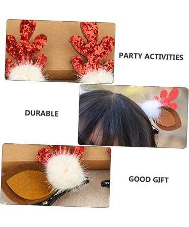 minkissy 4 Pairs Christmas Antler Hair Reindeer Hair Clips Reindeer Cosplay Costume Reindeer Barrette Hair Clips for Girls Party Headdress Antlers Headband Flocked Plastic Woman - Buy Online on GoSupps.com