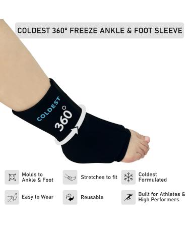 Coldest Ankle Foot Ice Pack Wrap - 360 Cold Gel Pack for Sprained Ankles, Plantar Fasciitis, Achilles Tendonitis - Freezable & Reusable (Standard) - Buy Online on GoSupps.com