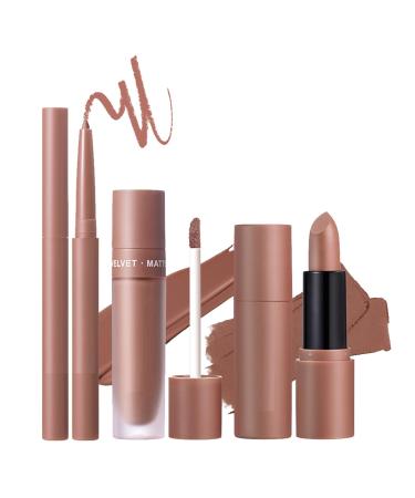 Generisch Collection of matte lipsticks velvety color formula waterproof liner pencils long-lasting smooth finish with rich pigmented coverage professional makeup choice for