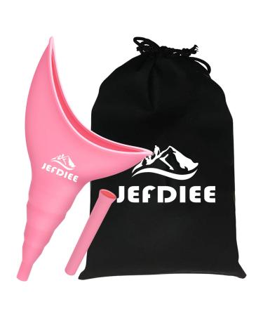 JefDiee Female Urination Device,Silicone Pee Funnel for Women,Female Urinal Women Pee Funnel Allows Women to Pee Standing Up, Reusable Womens Urinal is Ideal for Camping,Hiking,Outdoor Activities pink