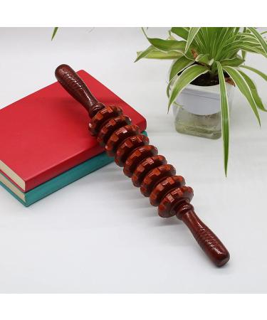 Massur en Bois - Outil de Massage Musculaire 9 Rouleaux pour Soulagement du Dos Cou paules Bras Jambes et Pieds | Maison Roue en Bois - Acupression Efficace - Buy Online on GoSupps.com