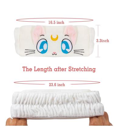 DAANAH Sailor Moon Cat Face Wash Headband Set - 4PCS | Cute & Comfortable Spa Headbands for Women - Buy Online on GoSupps.com
