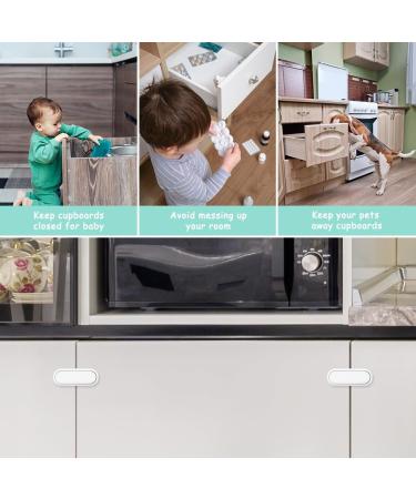 Child Safety Cupboard Locks - 3 Pack White | Baby Proof Latches for Kitchen, Door, Drawer, Closet & Refrigerator by HOTUT - Buy Online on GoSupps.com