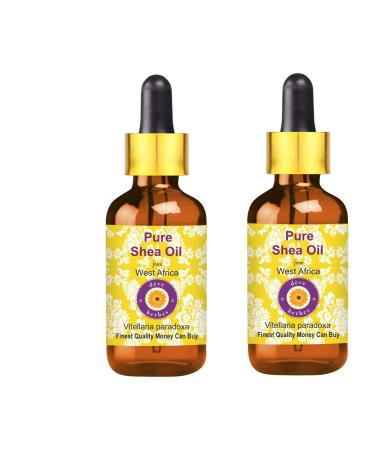 Deve Herbes Pure Shea Oil (Vitellaria paradoxa) with Glass Dropper (Pack of Two) 100ml X 2 (6.76 oz)