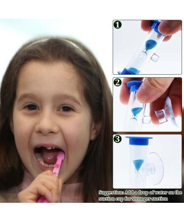 2-Piece Hourglass Toothbrush Timer Set Colorful 2/3 Minute Sand Timers with Suction Cups for Kids Perfect for Games & Cooking - Buy Online on GoSupps.com