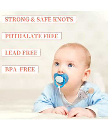 Kunandroc 3 Pcs Baby Dummy Clips | Soother Chain Holder Pacifier Strap for Girls Boys - Buy Online on GoSupps.com