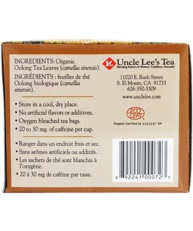 Uncle Lee's Org Whole Leaf Oolong 18bg - Buy Online on GoSupps.com